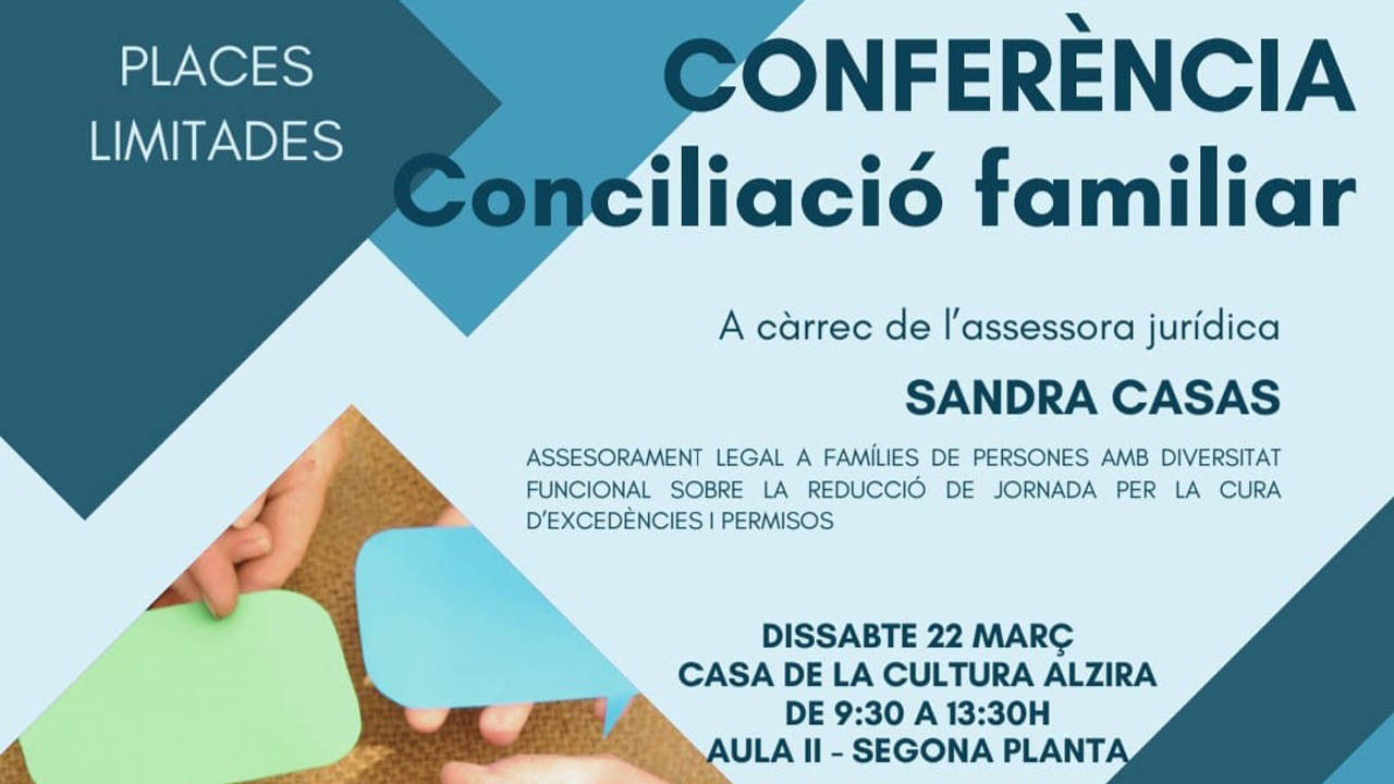 La Casa de la Cultura acollirà una conferència sobre conciliació familiar el pròxim dissabte 22 de març