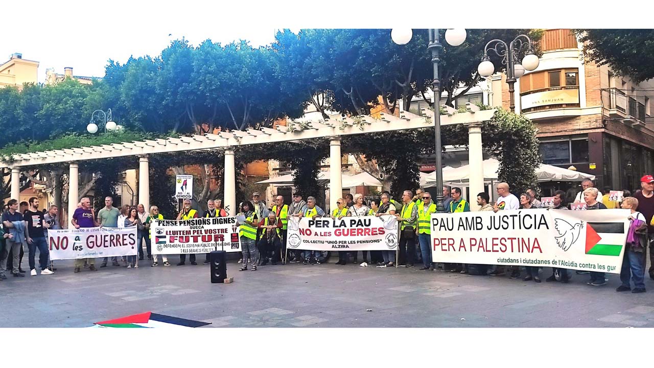 50 persones de diferents col·lectius de la Ribera participen en la manifestació per Palestina a Madrid
