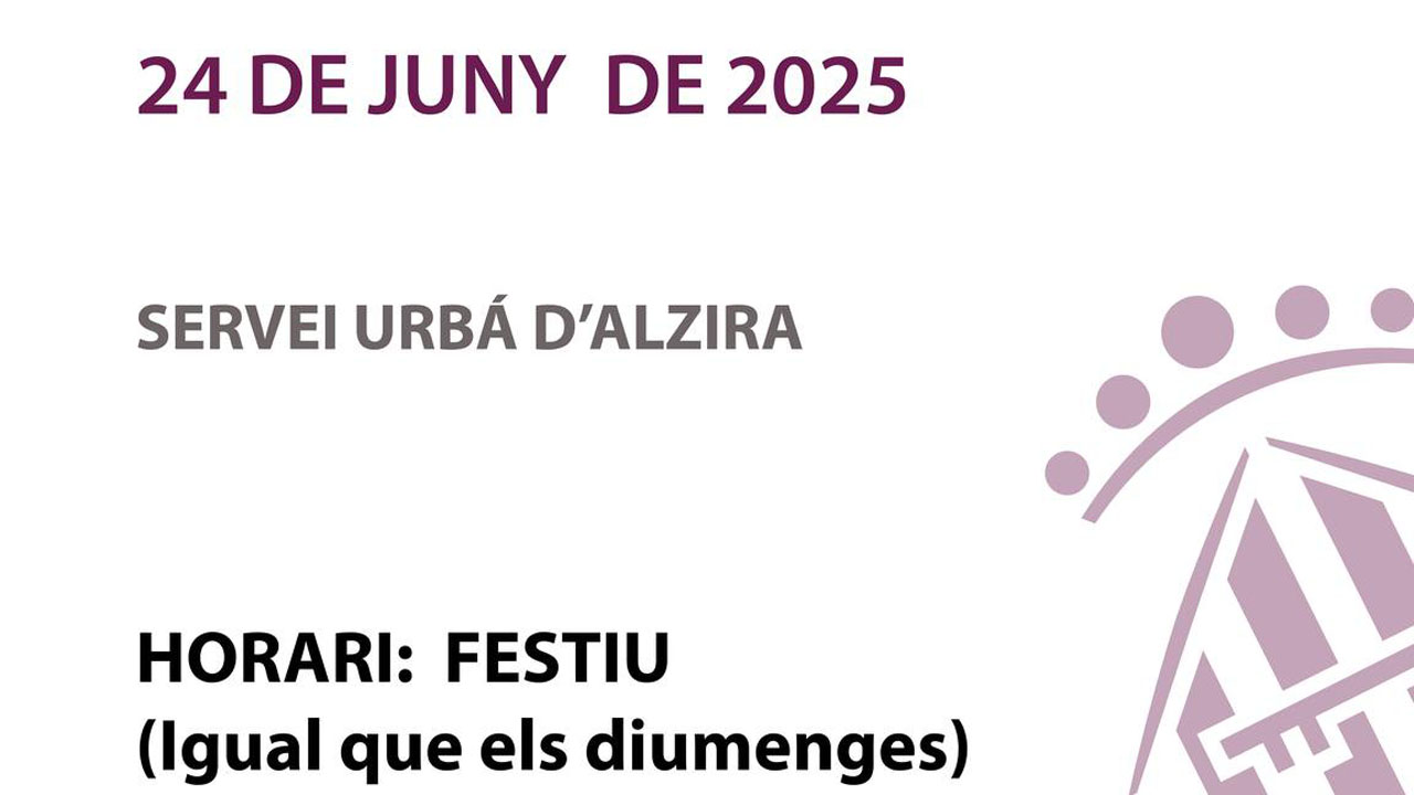 L’Ajuntament d’Alzira, instal·lacions municipals i el 80% dels comerços adherits a l’AEA tancaran demà les seues portes pel dia de Sant Joan