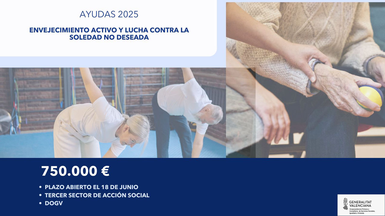 La Generalitat convoca subvencions per a programes d’envelliment actiu i lluita contra la soledat no desitjada