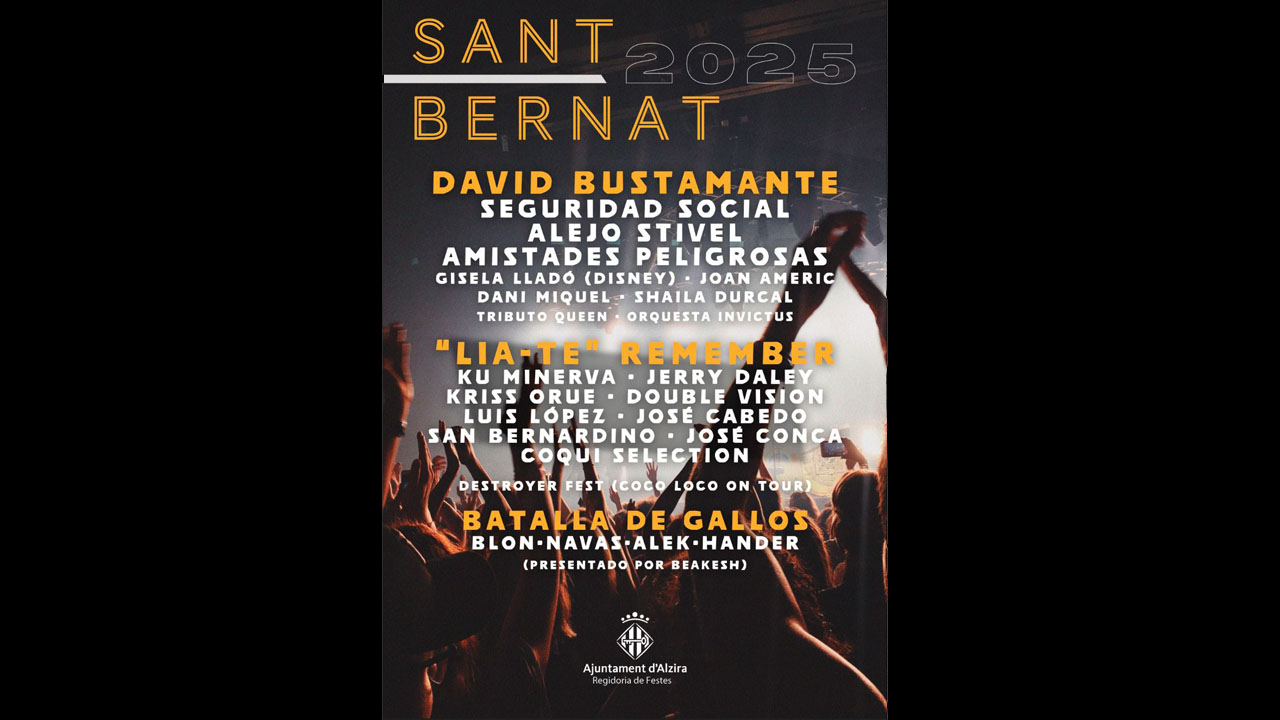 “Tot gratis”: l’Ajuntament d’Alzira aposta per la gratuïtat en la celebració de les Festes de Sant Bernat 2025