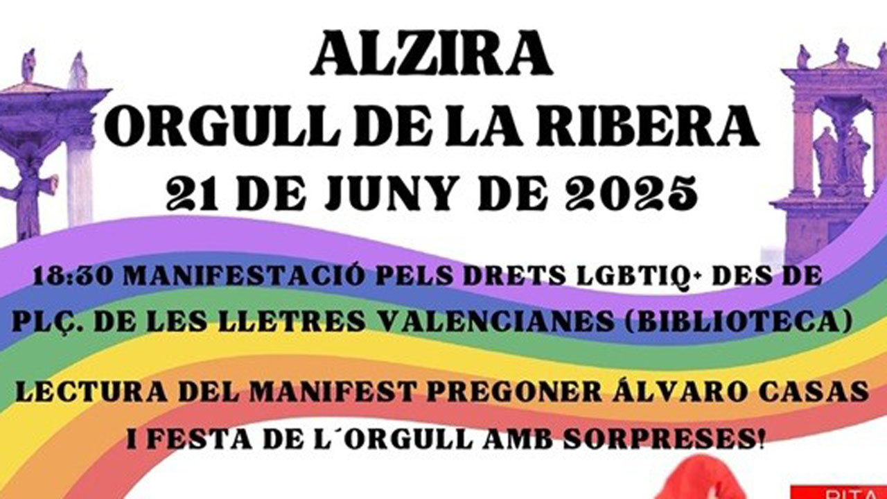 Alzira commemora demà el Dia de l’Orgull LGTBIQ+ i celebra el 30 aniversari del naixement de l’Associació Gailes