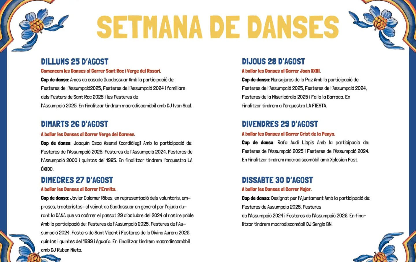 S’enceta la Setmana de Danses de Guadassuar 2025