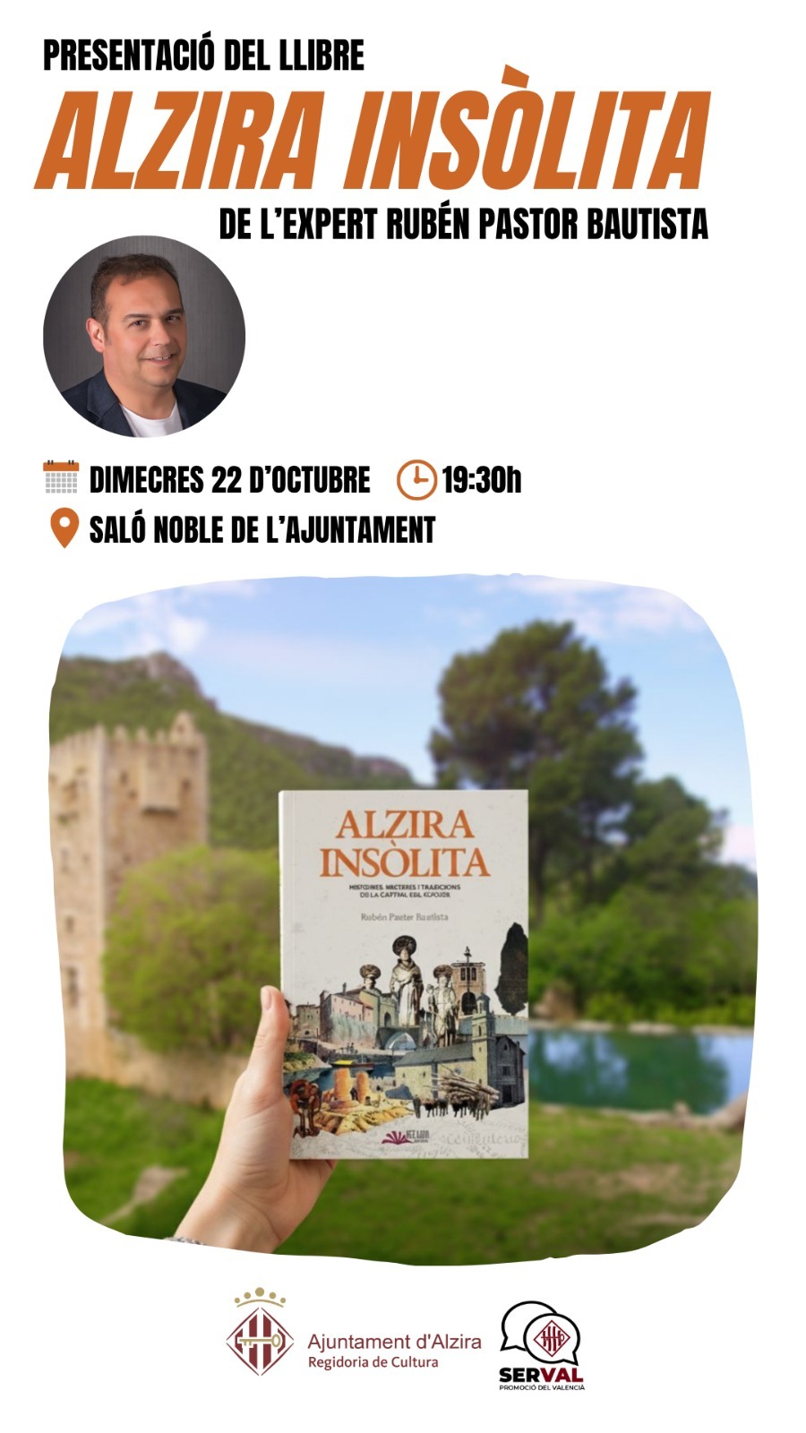 Rubén Serrano presenta este dimecres “Alzira insòlita”, un llibre amb històries, misteris i tradicions de la ciutat
