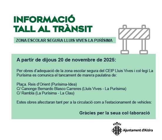 Este dijous s’inicien les obres per a millorar i fer un entorn escolar segur al col·legi Lluís Vives i Puríssima