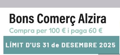 L’Ajuntament d’Alzira llança 1500 bons de comerç  per a Nadal