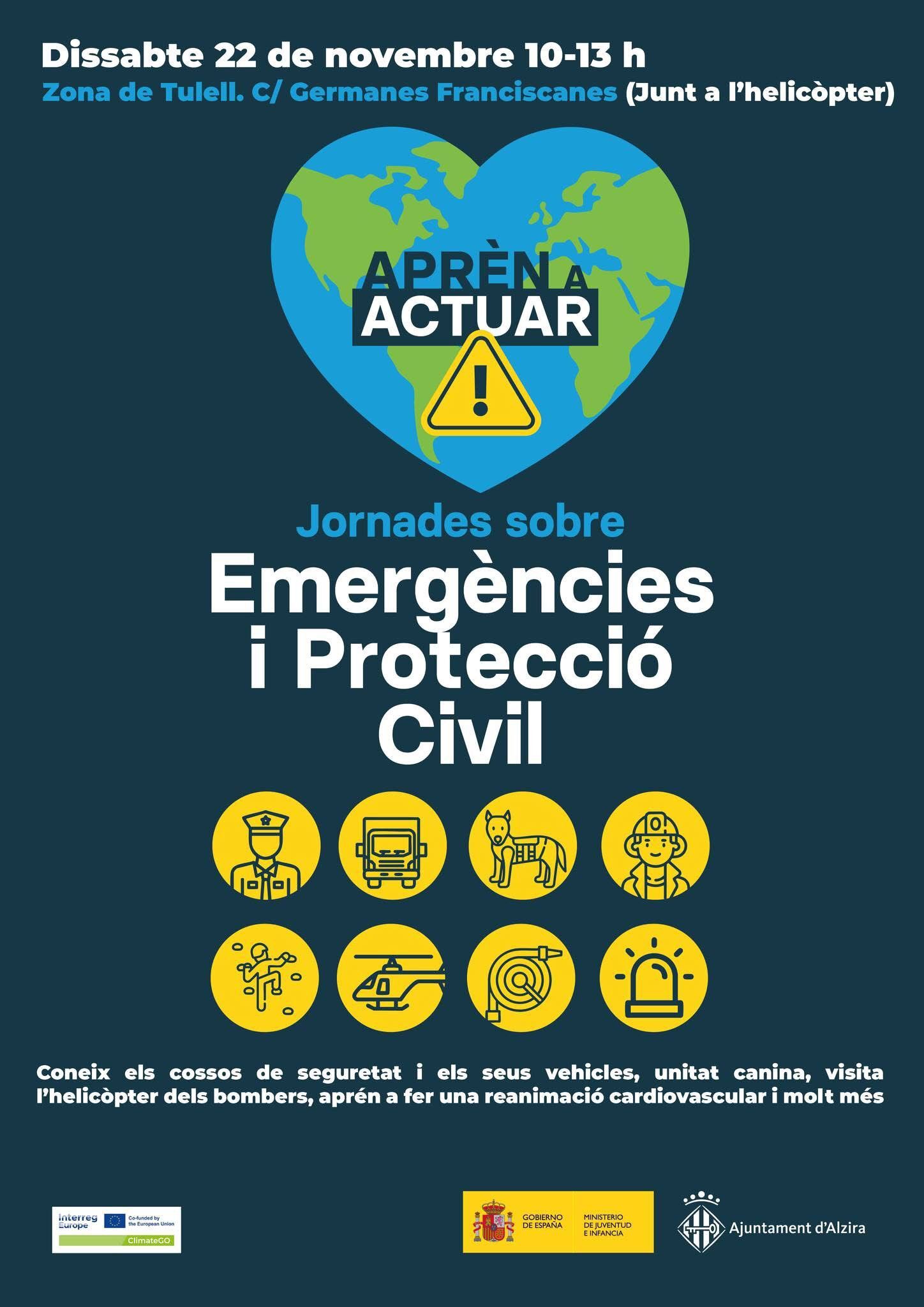 Alzira celebra este dissabte les Jornades d’Emergència i Protecció Civil amb tallers, exhibicions i un simulacre de rescat en directe