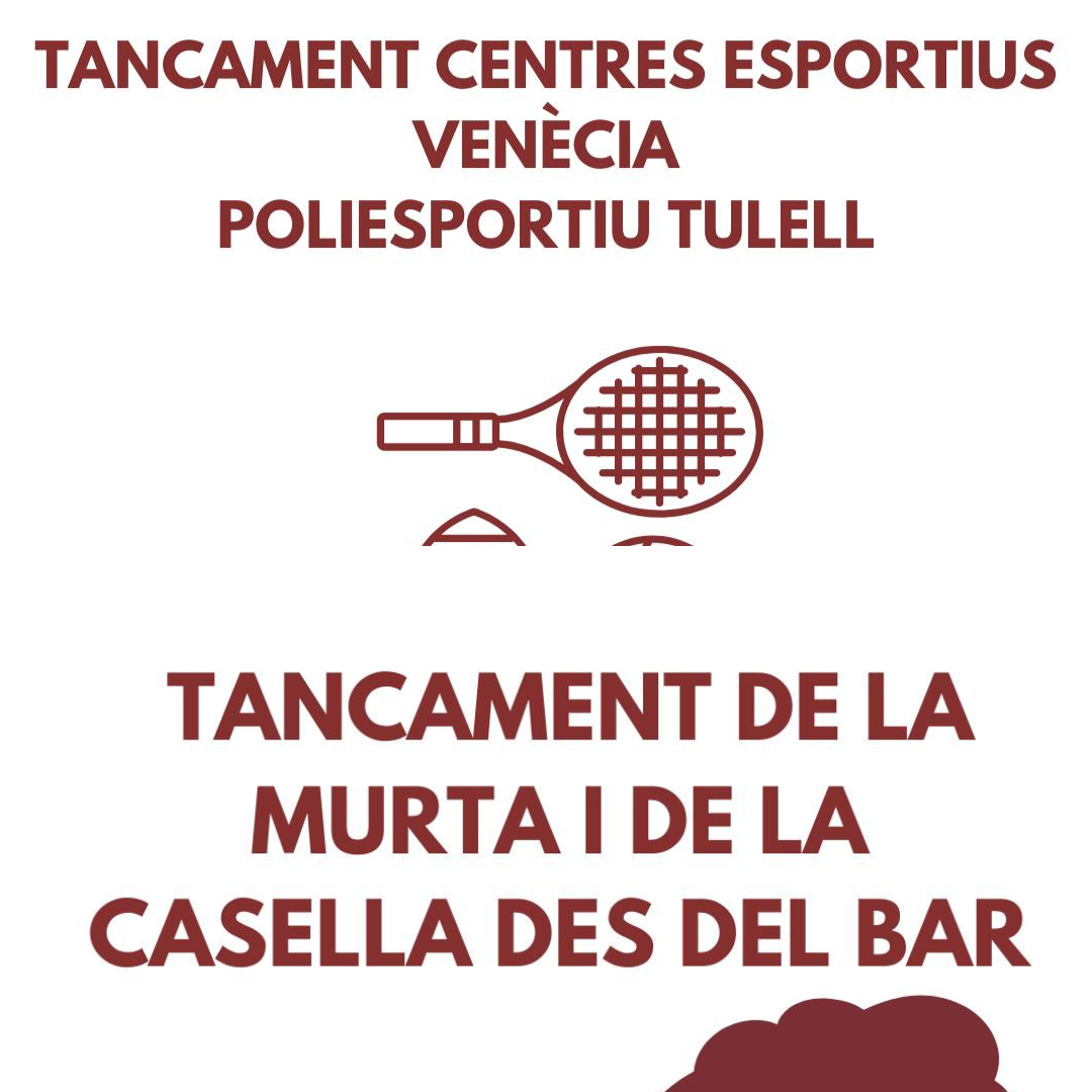 L’Ajuntament d’Alzira tanca els centres esportius de Venència i de Tulell, i els paratges naturals la Murta i la Casella per fortes ratxes de vent