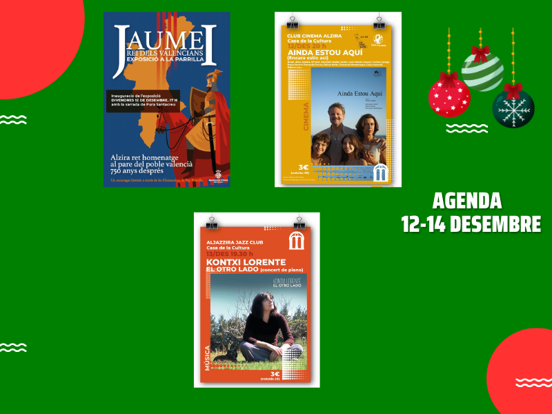 AGENDA CULTURAL: Jaume I, Club Cinema Alzira i concert de jazz