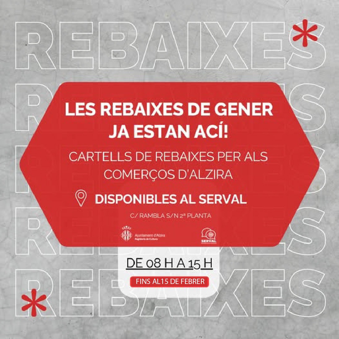 El Serval posa a disposició dels comerços els cartells de rebaixes