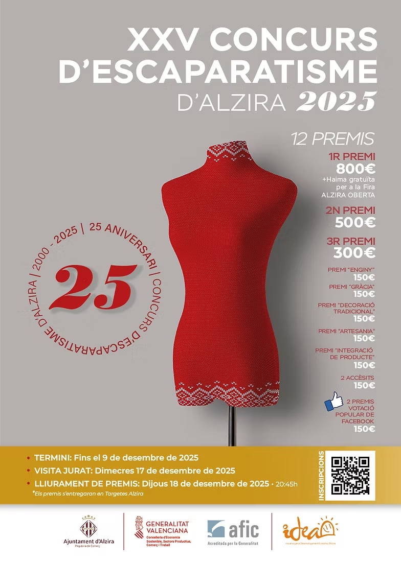 Este dimecres finalitza la votació popular a través de Facebook del XXV Concurs d’escaparatisme d’Alzira