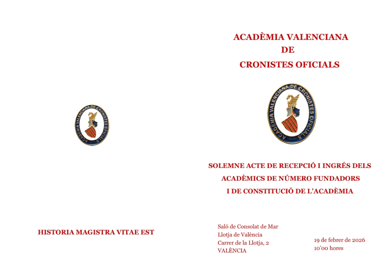 El cronista oficial d’Alzira, Aurelià Lairon s’incorpora hui a l´Acadèmia Valenciana de Cronistes Oficials, que s´ha constituït hui per part de la Generalitat.