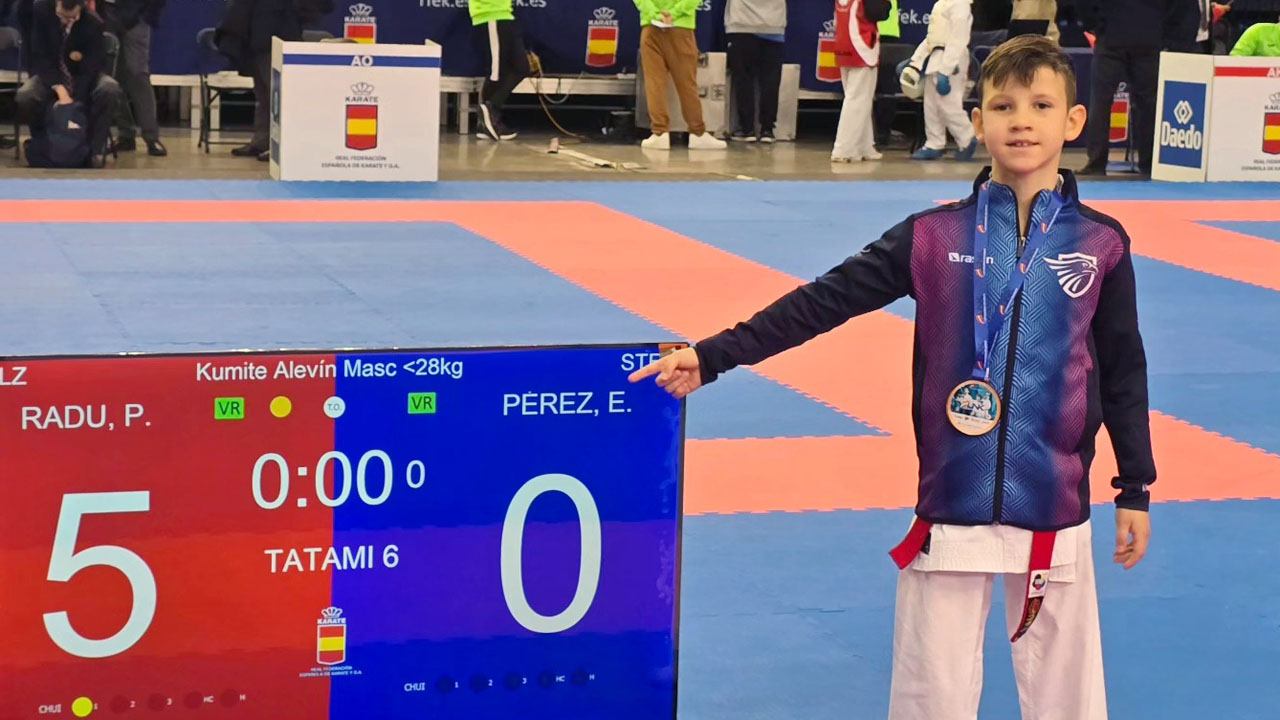 Patrik Radu, bronze en kumité aleví en la 1a jornada nacional infantil de karate