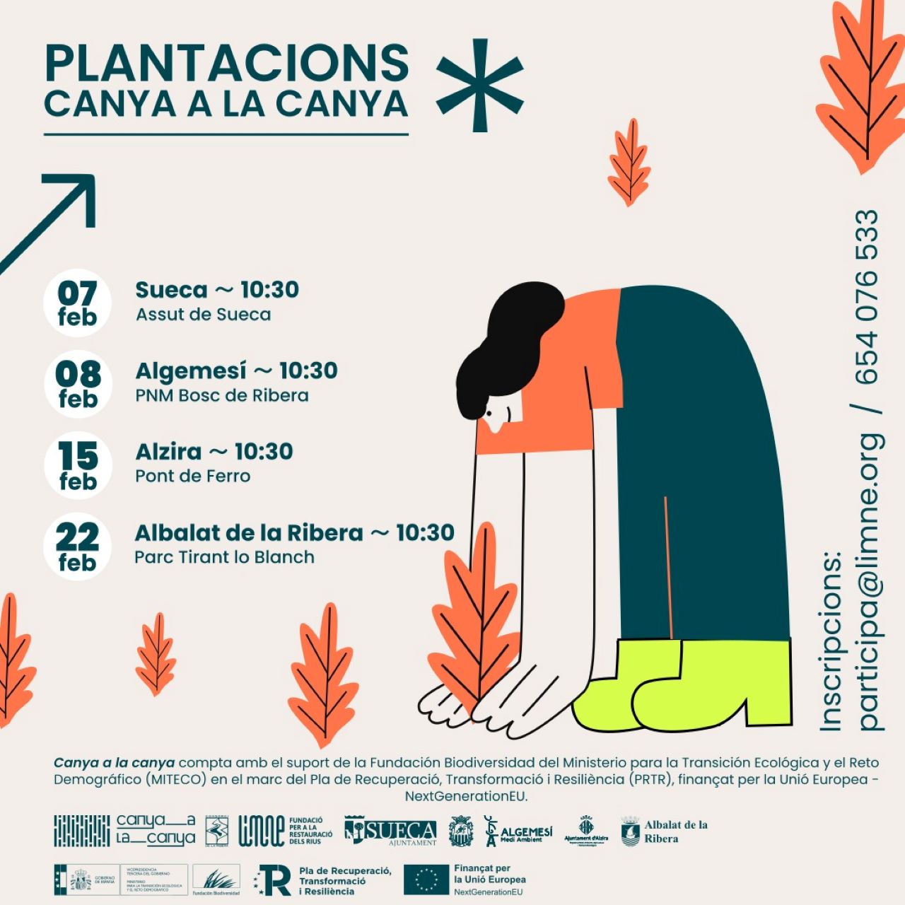 La fundació LIMNE, ha convocat per a este cap de setmana una quedada per començar amb les plantacions de bosc de ribera a la vora del riu Xúquer, amb l’objectiu de recuperar l’espai natural i eliminar les canyes.