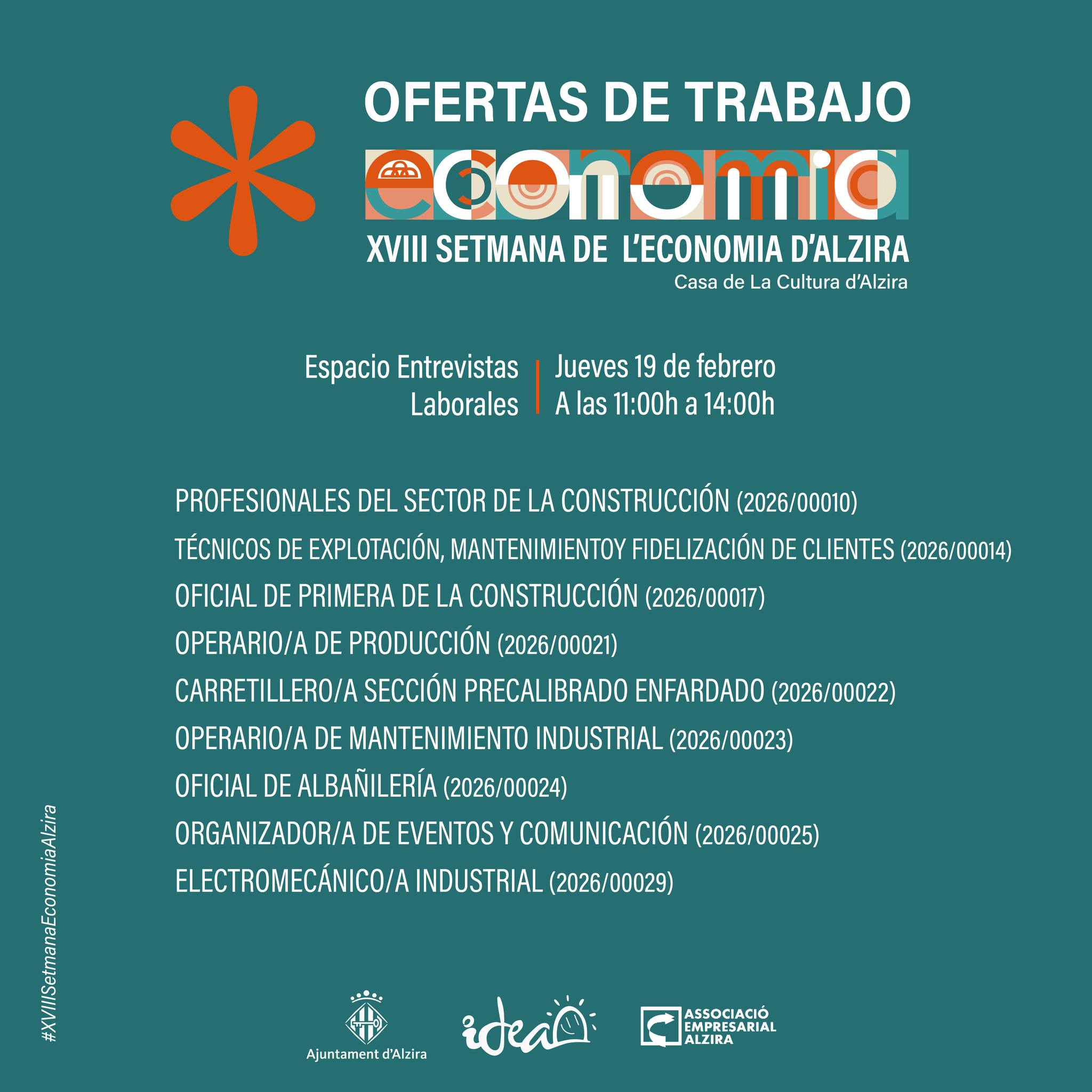 La setmana de l’economia dedica hui el dia a l’ocupació amb la realització d’entrevistes a candidats i candidates a ofertes de treball d’empreses alzirenyes.