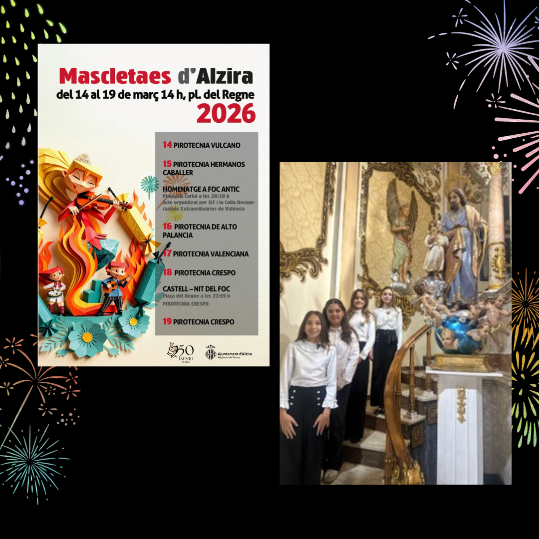 Alzira dona inici demà al calendari de mascletaes de les Falles amb la Pirotècnia Vulcano. I demà també inicien els actes festius en honor a Sant Josep.