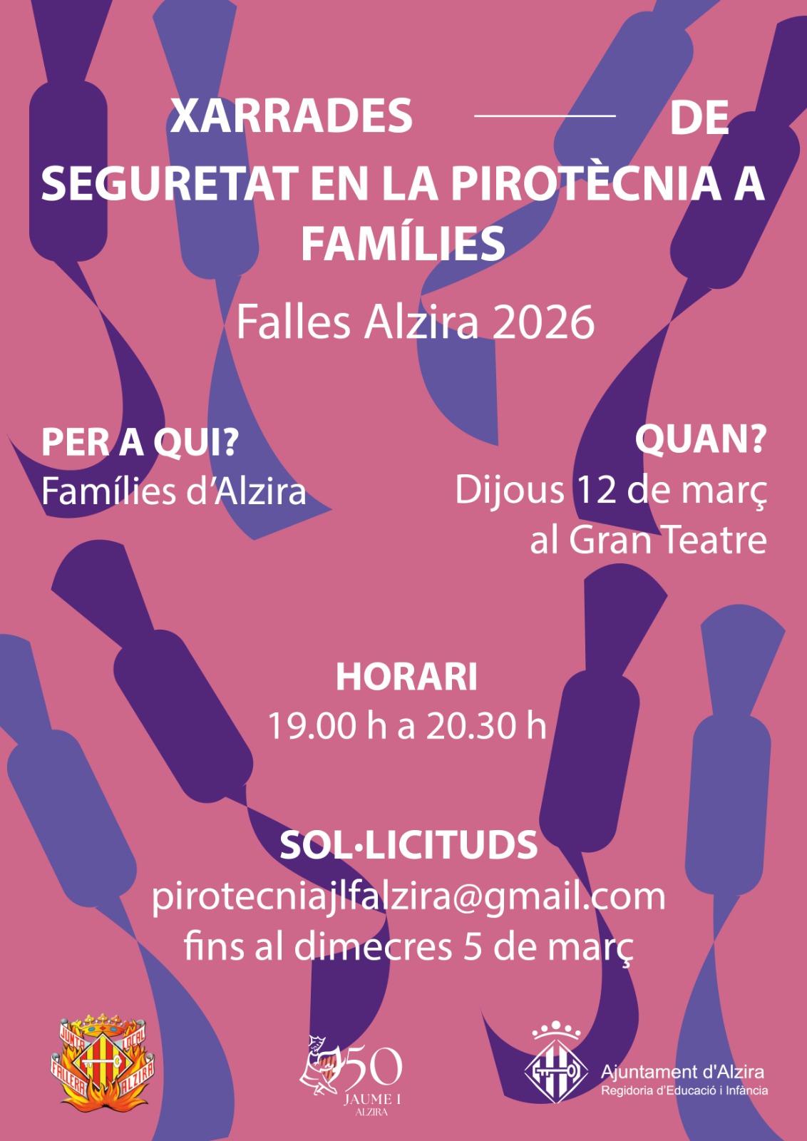 Ajuntament i Junta local fallera posen en marxa les xarrades sobre pirotècnia per als escolars i enguany inclouen una xarrada per a les famílies.