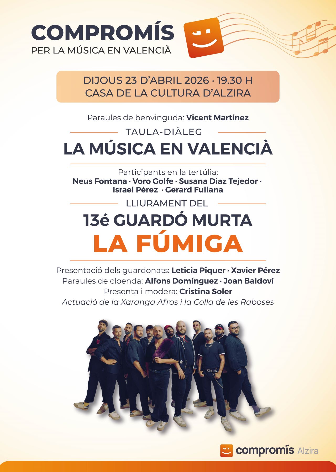 Alzira homenatja La Fúmiga amb el Guardó Murta en defensa de la cultura valenciana