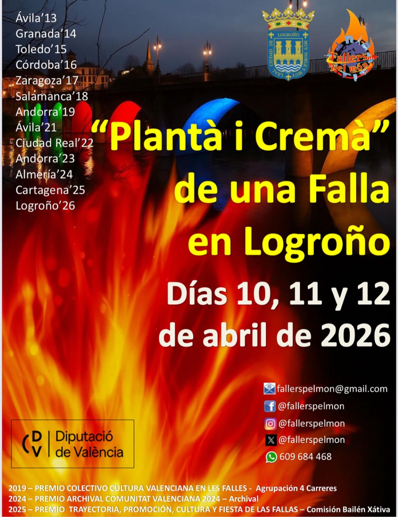 Milers de fallers porten la cultura valenciana a Logronyo amb la iniciativa “Fallers pel món”.