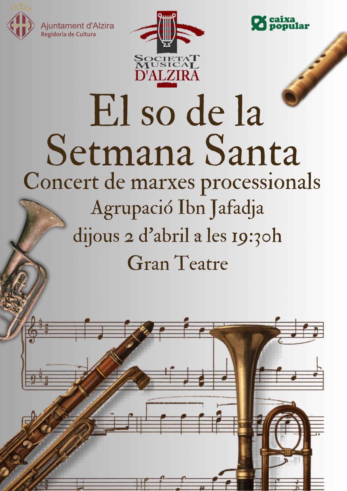 L’Agrupació Ibn Jafadja, oferix el concert de marxes processionals “El so de la Setmana Santa” al Gran Teatre.