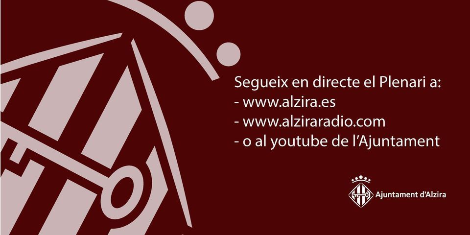 L’Ajuntament d’Alzira celebra el ple ordinari de maig