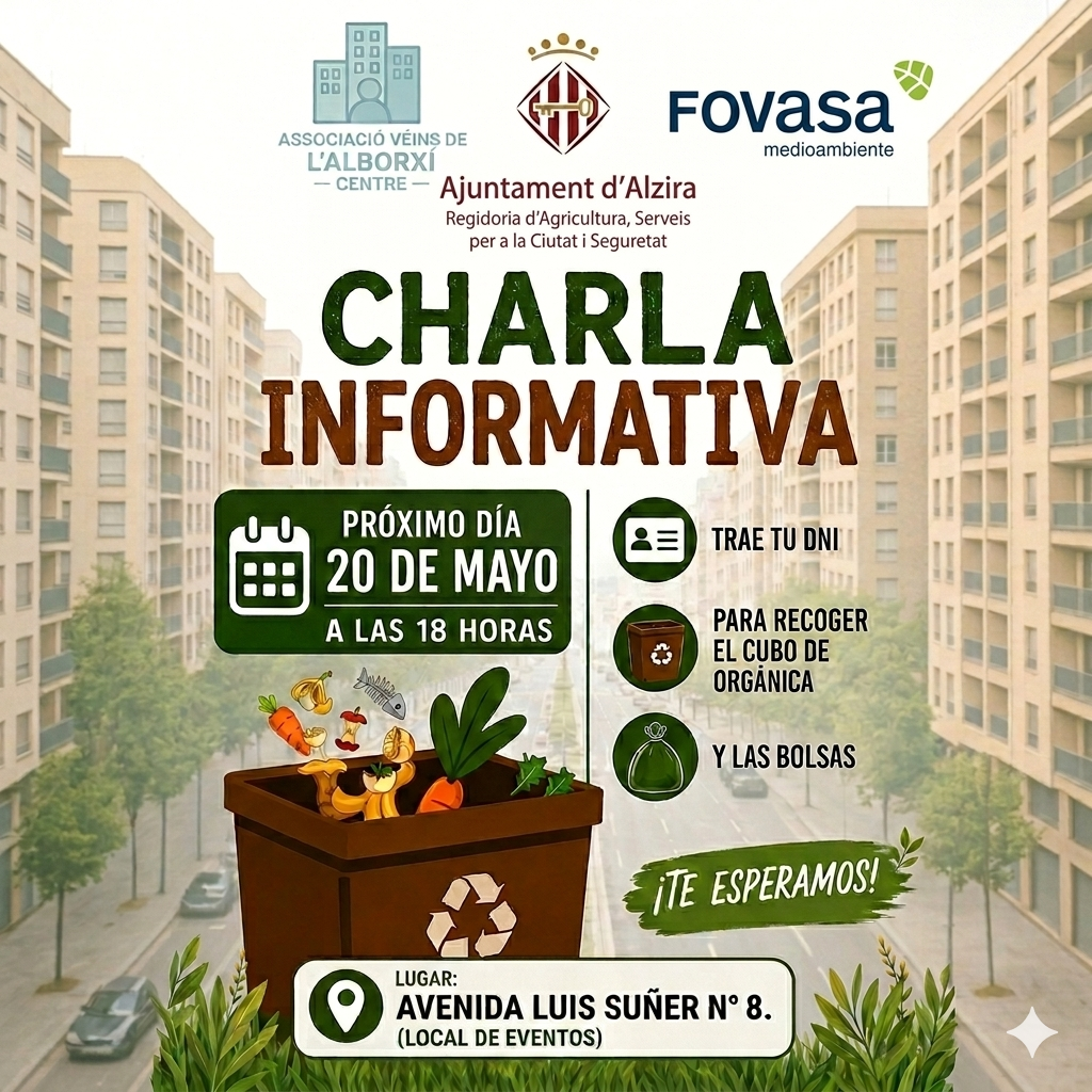 L’Associació de Veïns de L’Alborxí-Centre organitza una xarrada informativa per a fomentar hàbits de reciclatge