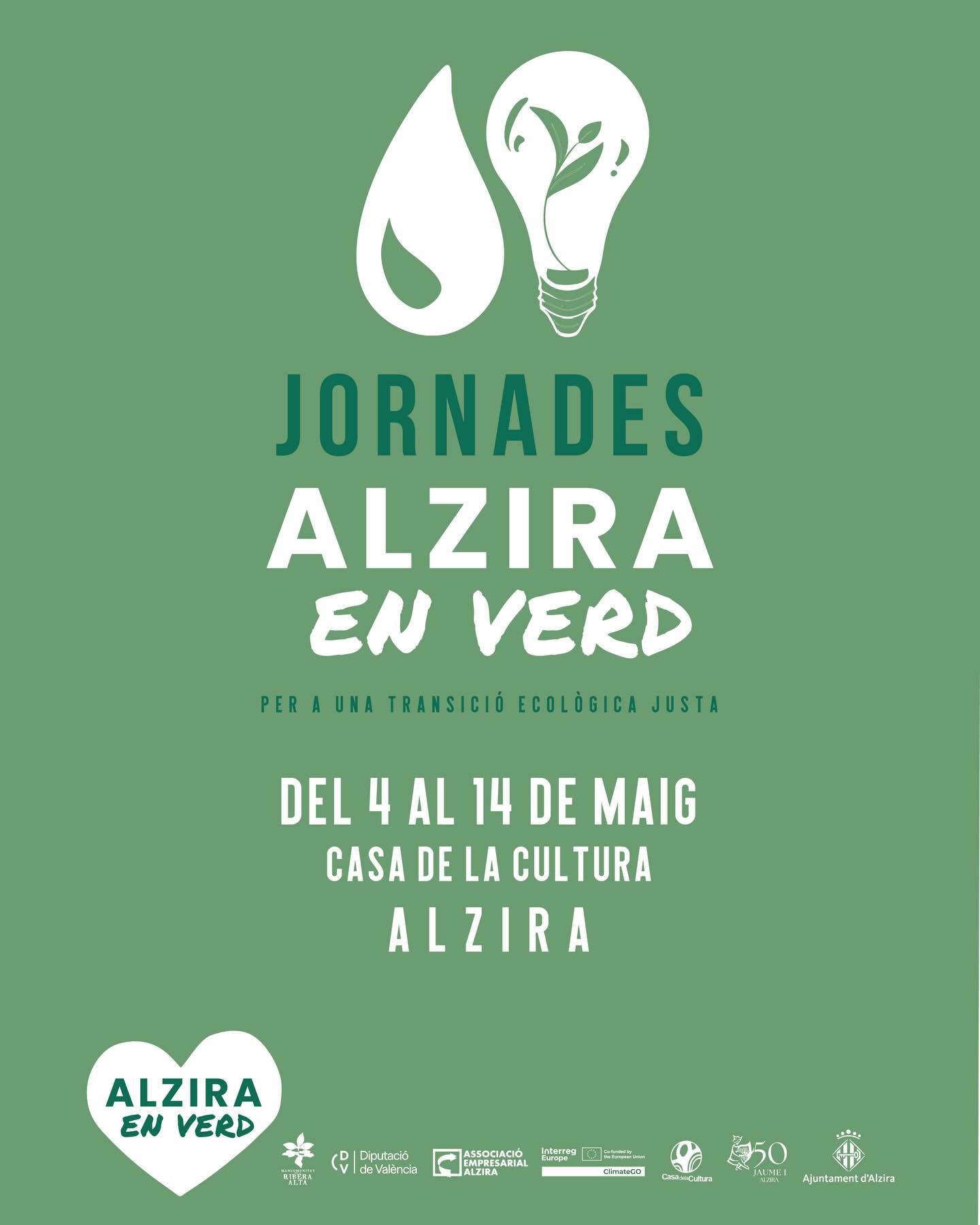Alzira reafirma el seu compromís amb el medi ambient amb la celebració de les jornades “Alzira en Verd”, que inclouen activitats, conferències i taules redones
