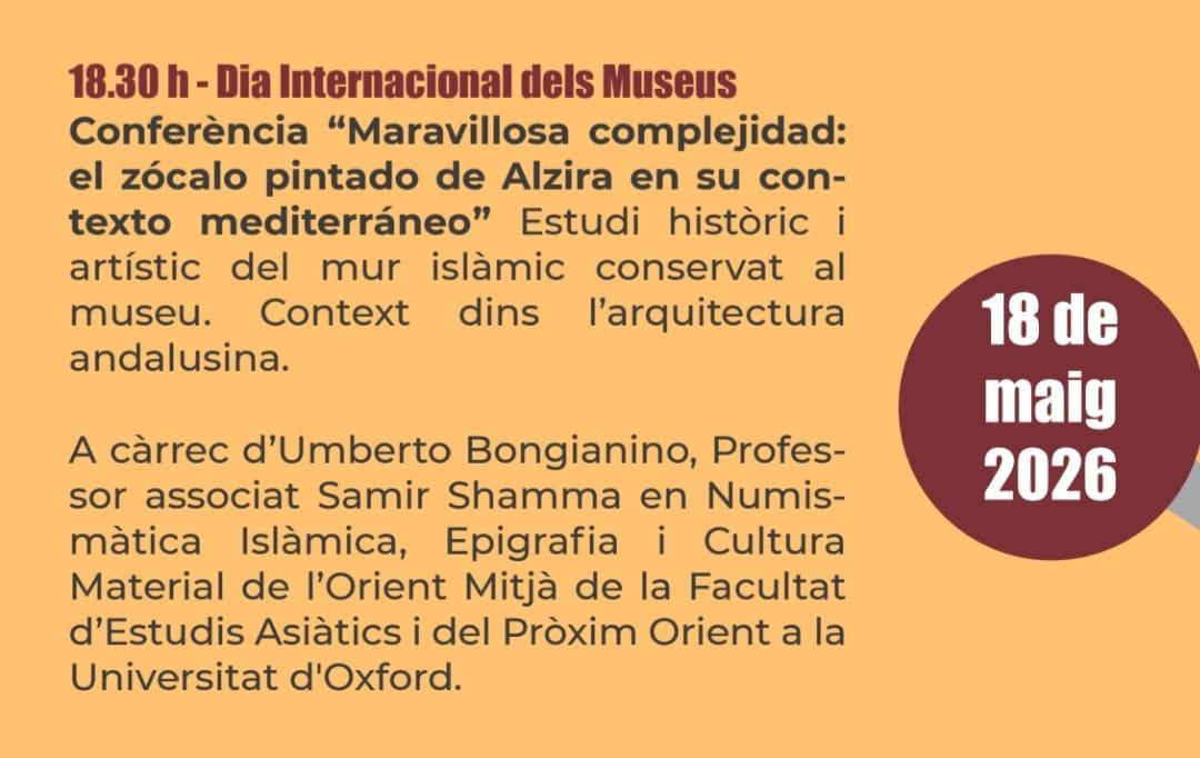 La Setmana dels Museus finalitza a Alzira amb una conferència sobre el zócalo pintat d’origen andalusí i la seua rellevància a la ciutat