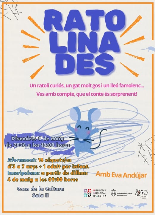 La Biblioteca d’Alzira acull el contacontes ‘Ratolinades’ per als més menuts