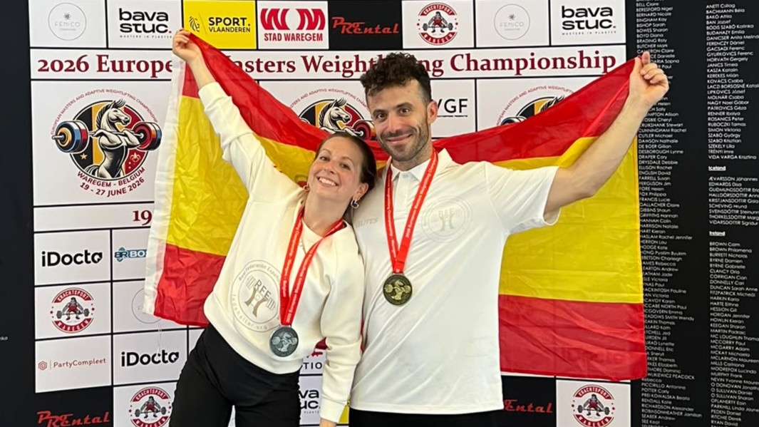 Joan Marco i Carolina Mas, campió i subcampiona d’Europa màster d’halterofília