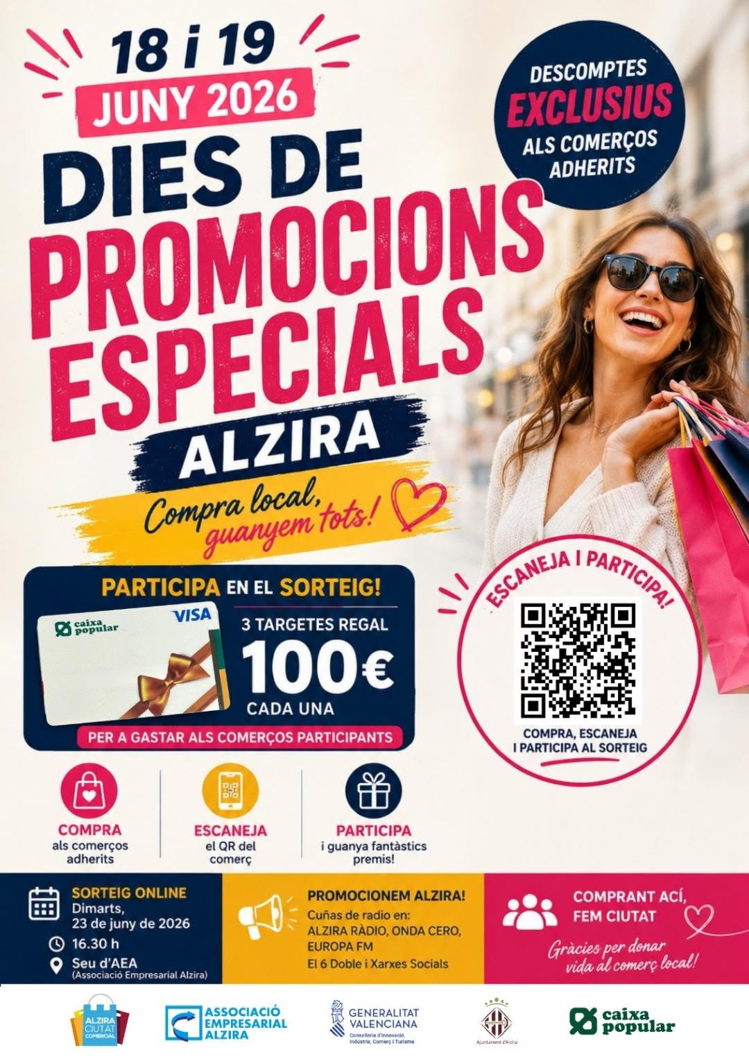 L’Associació Empresarial d’Alzira llança una nova campanya de promocions amb descomptes per dinamitzar el comerç local