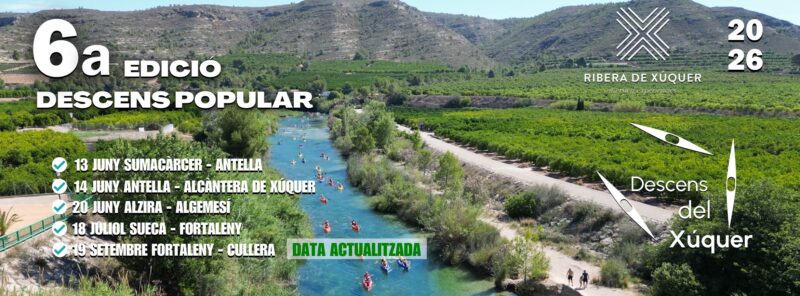 Alzira i Algemesí acolliran el sext descens del Xúquer en caiac amb places disponibles per al pròxim 20 de juny