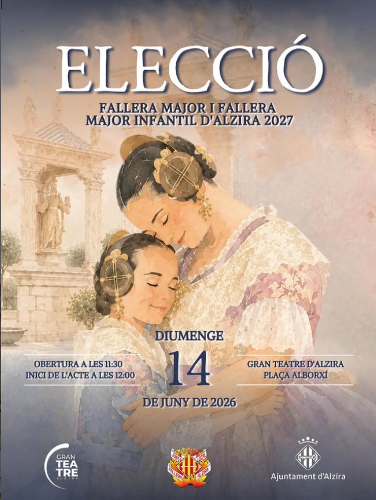 Alzira viu este diumenge la gran cita fallera amb l’elecció de les Falleres Majors 2027 al Gran Teatre