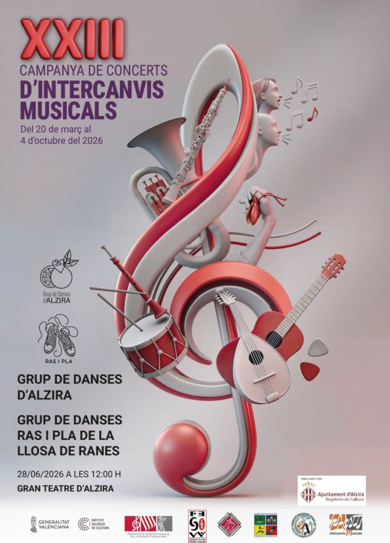 El Gran Teatre d’Alzira acull este diumenge una actuació conjunta de danses tradicionals dins la XXIII Campanya d’Intercanvis Musicals