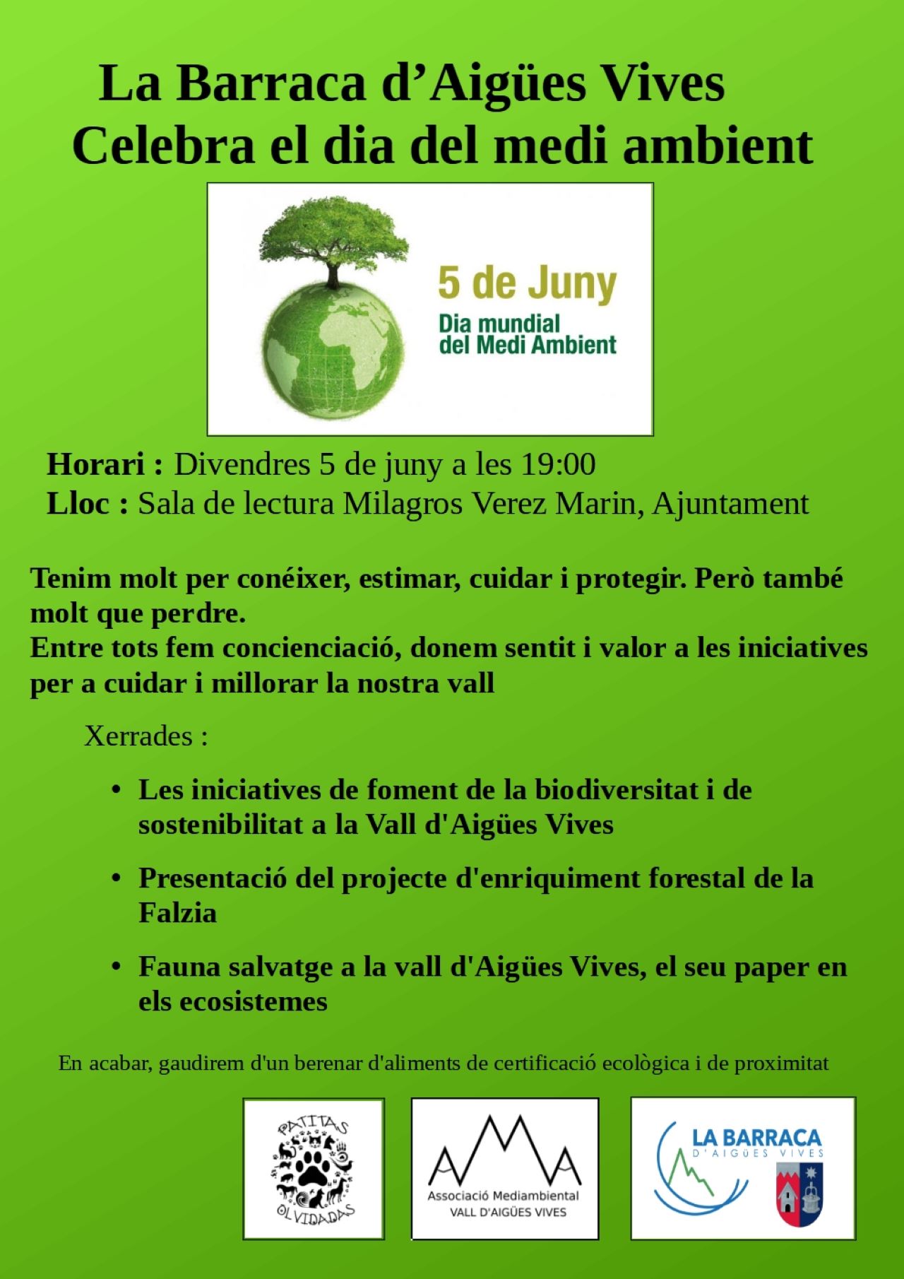 La Barraca d’Aigües Vives celebra el Dia del Medi Ambient amb una jornada centrada en la biodiversitat i la sostenibilitat