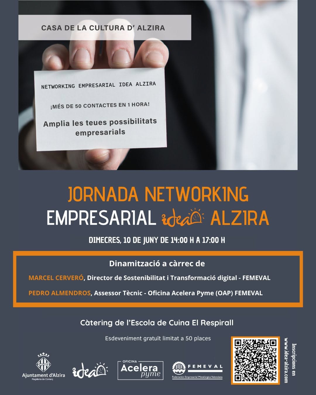 Alzira acollirà el dimecres una jornada de networking empresarial per a reforçar la col·laboració entre empreses