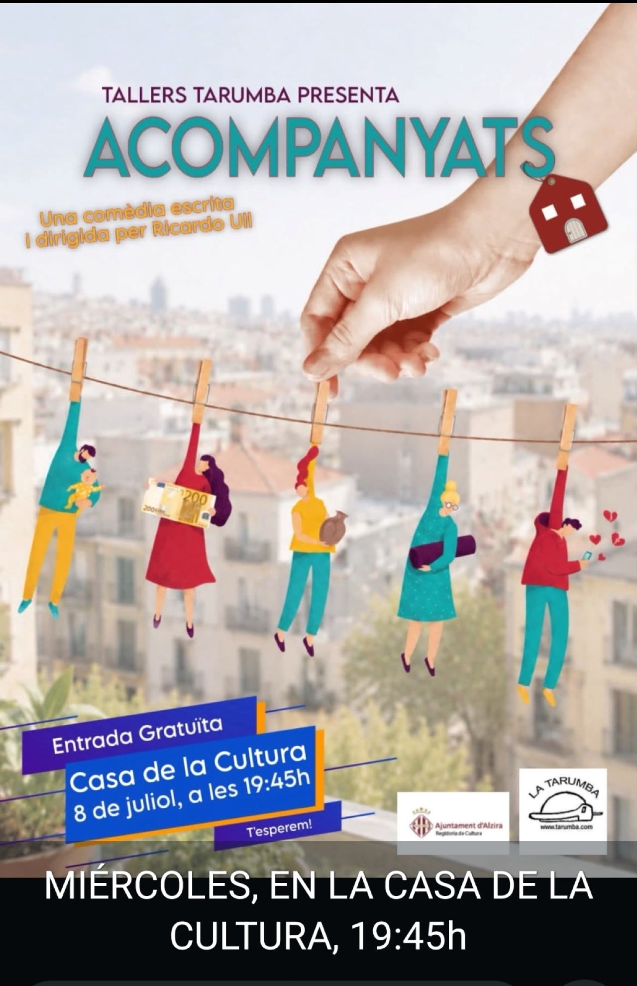 Tallers La Tarumba presenta a la Casa de la Cultura “Acompanyats”, una comèdia sobre l’amistat, la convivència i les relacions
