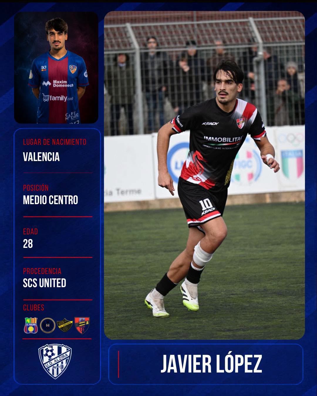 Javi López, primer mig de la UD Alzira 2026-27