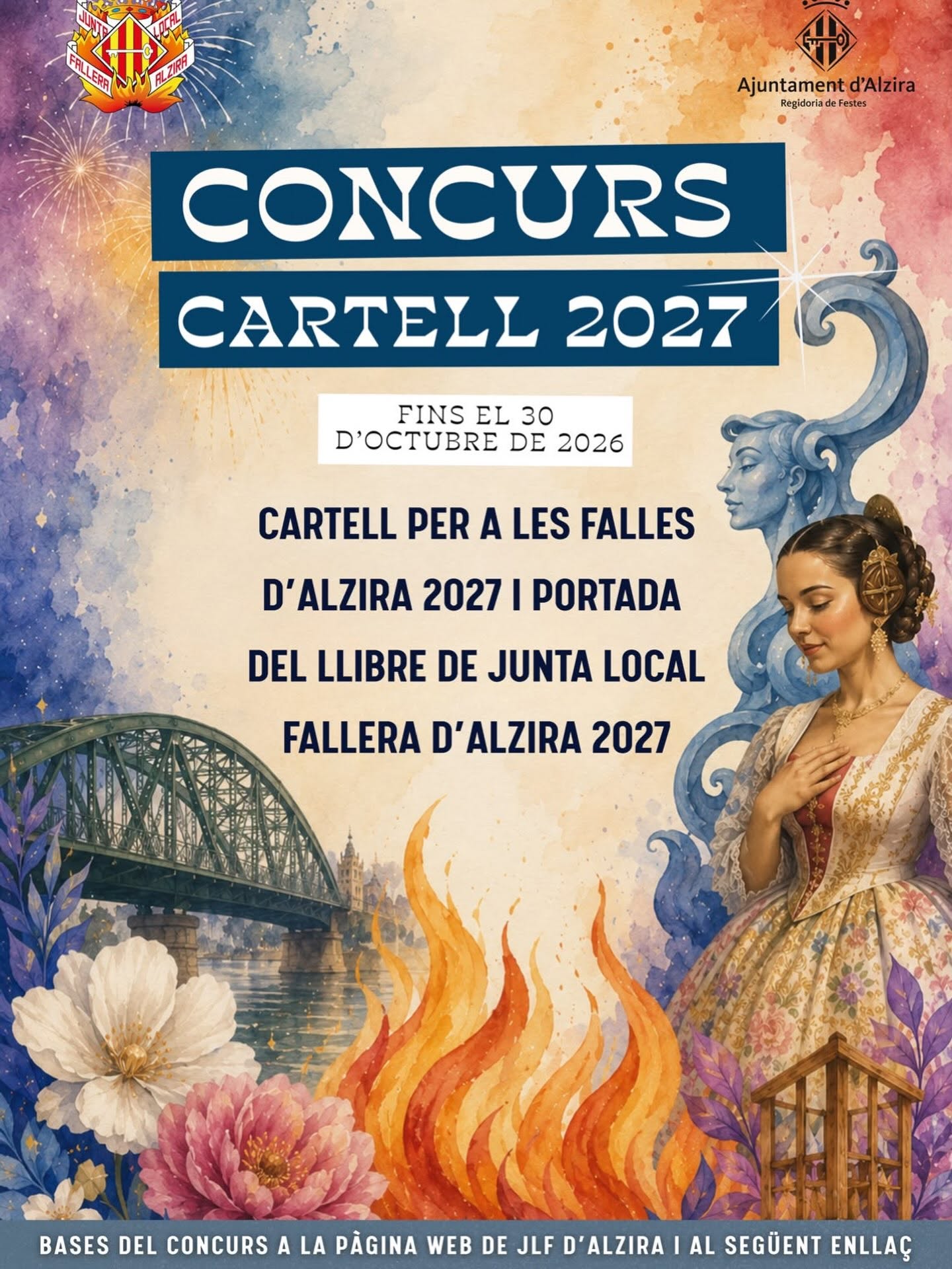 La Junta Local Fallera d’Alzira obri el Concurs de Cartells de les Falles 2027 per triar la imatge oficial de la festa