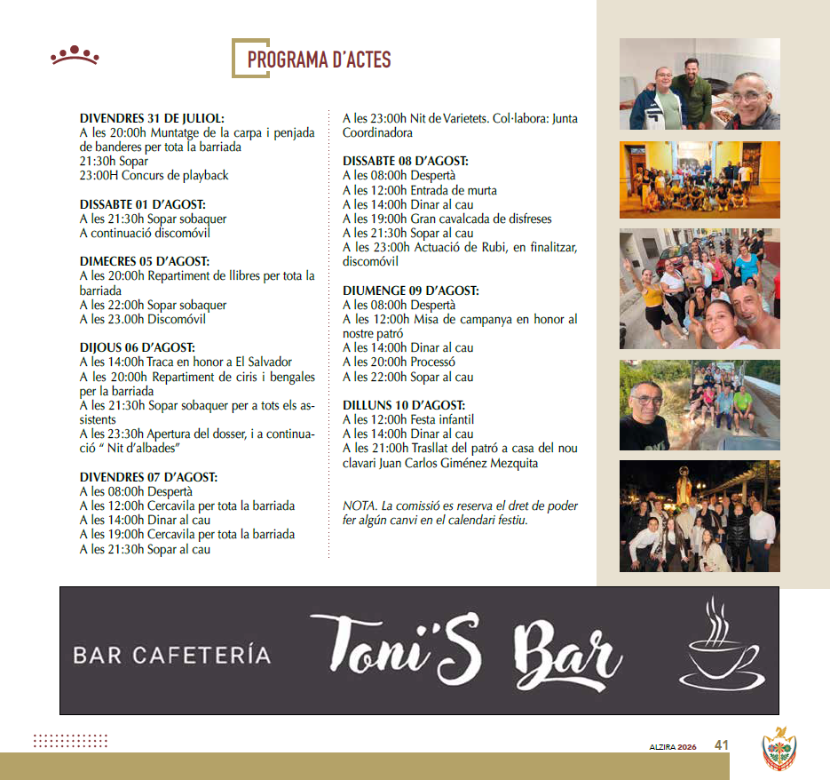 El barri de la Muntanyeta de Sant Salvador acomiada les seues festes amb jocs infantils i un dinar per als veïns i veïnes