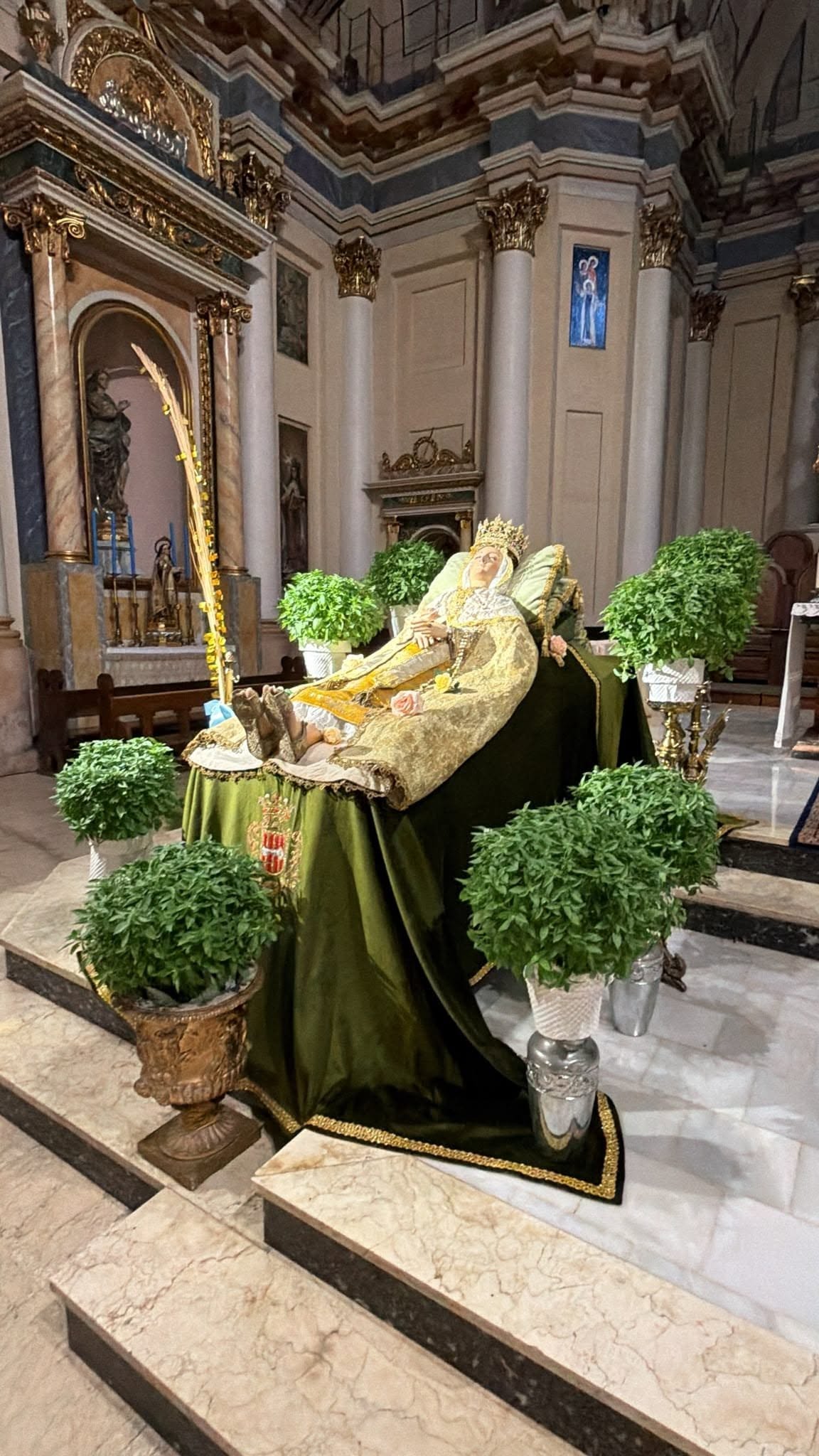 La Parròquia de Santa Caterina exposa estos dies la imatge de la Verge Adormida amb motiu de la festivitat de l’Assumpció