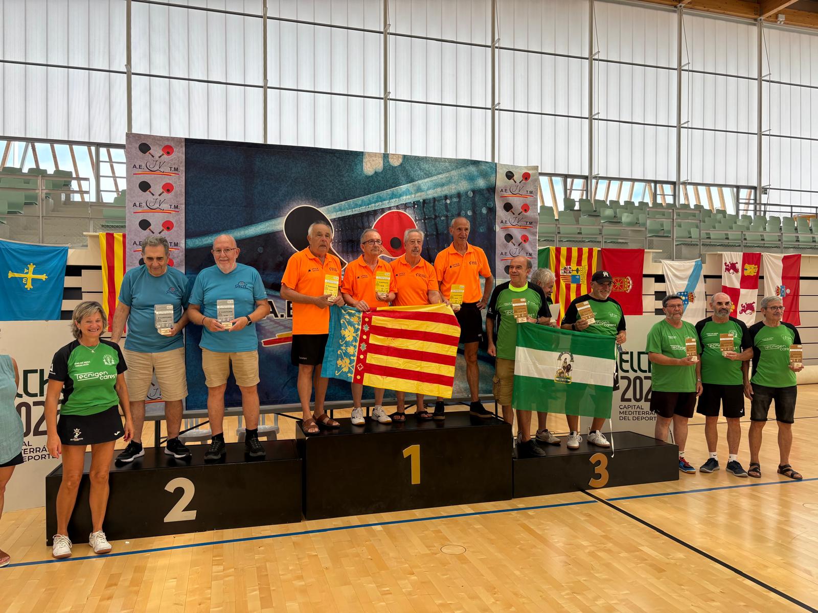 Dos jugadors de l’Alzira TT, campions d’Espanya +70 amb la Selecció Valenciana