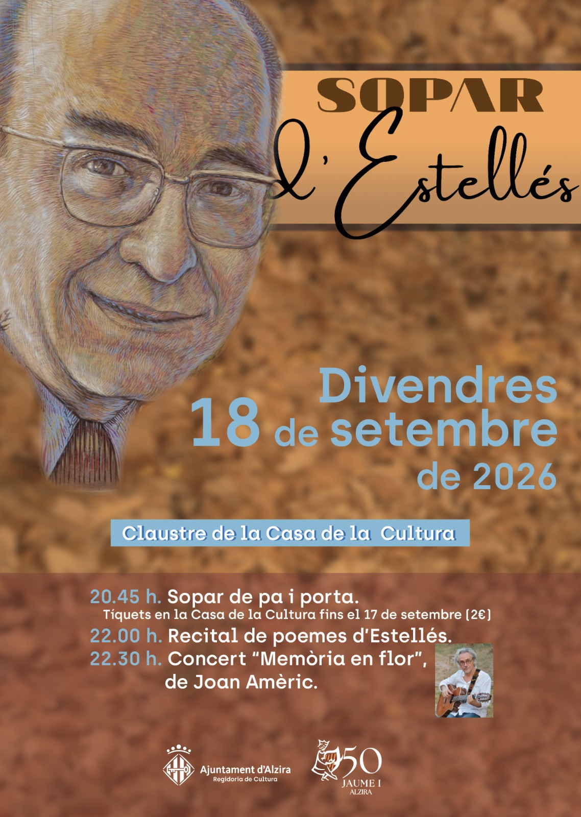 La cultura pren protagonisme a Alzira este setembre amb el Sopar Estellés, els premis de Sant Donís, les Jornades d’Il•lustració i el nou premi Elisa Torremocha