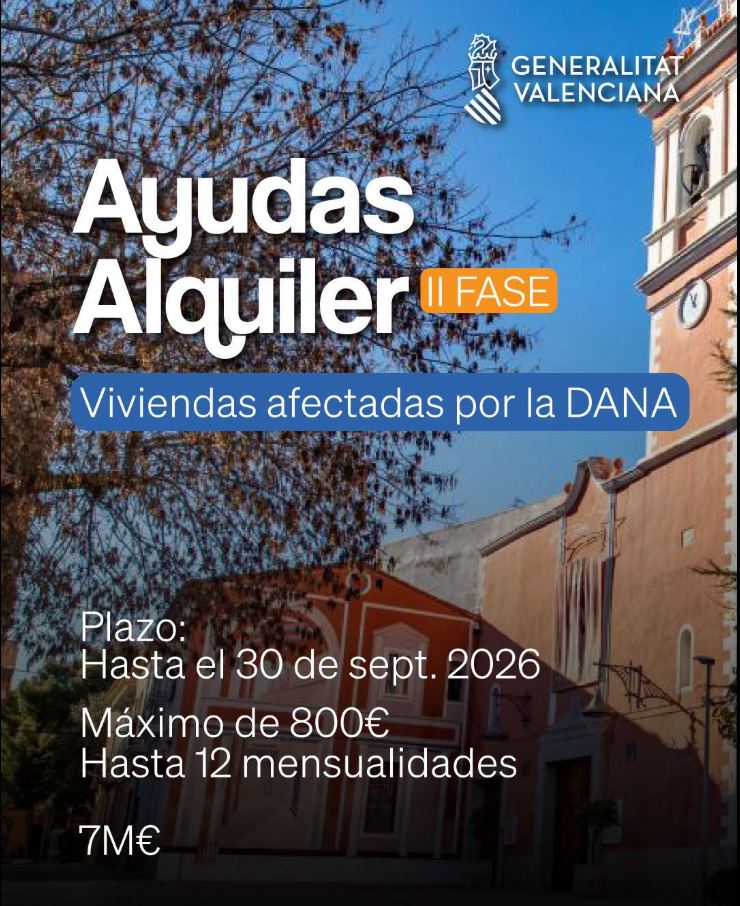 El termini per sol·licitar les ajudes al lloguer de la Generalitat per a afectats per la dana acaba el 30 de setembre