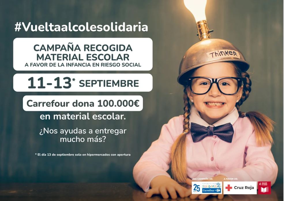 La Creu Roja i Carrefour recullen material escolar este cap de setmana per ajudar famílies en situació de vulnerabilitat