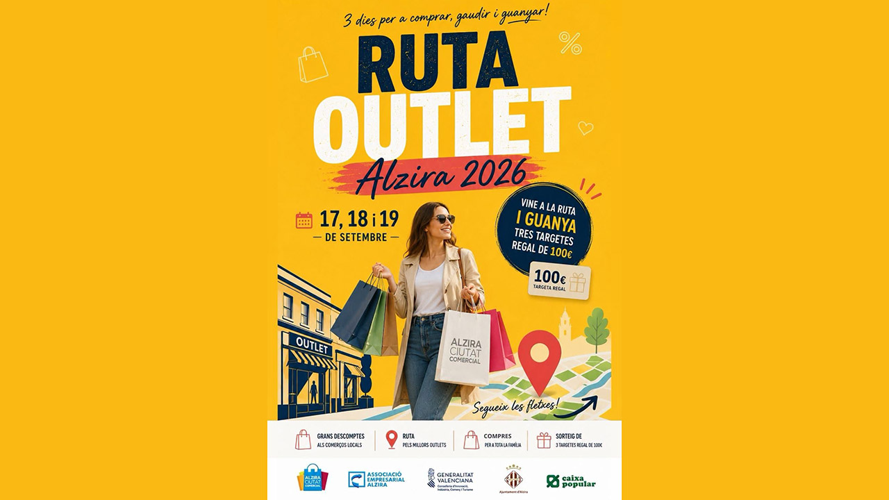 La IV Ruta Outlet d’Alzira se celebrarà del 17 al 19 de setembre amb descomptes i ofertes úniques