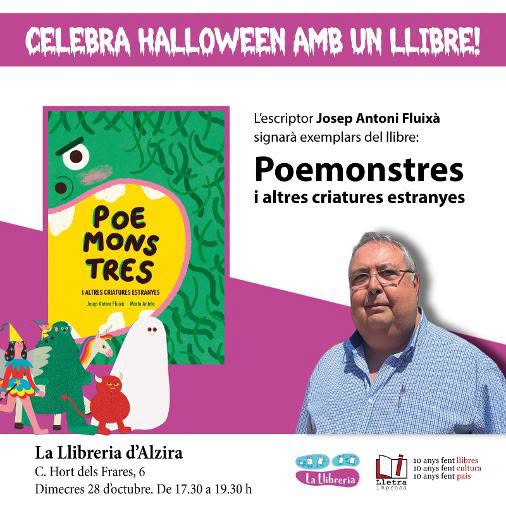 Josep Antoni Fluixà firmarà el seu poemari il•lustrat ‘Poemonstres’ esta vesprada a La Llibreria de 17:30h a 19:30h