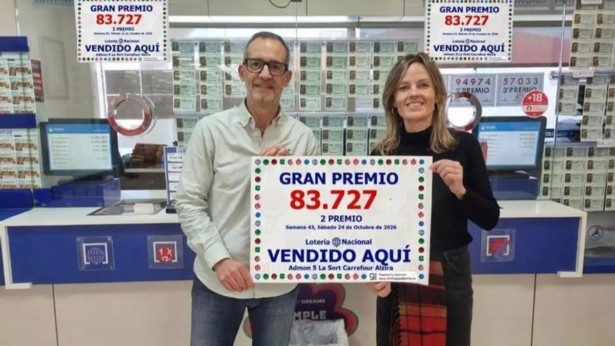 L’administració La Sort d’Alzira repartix 120.000 euros en vendre deu dècims del segon premi de la Loteria Nacional