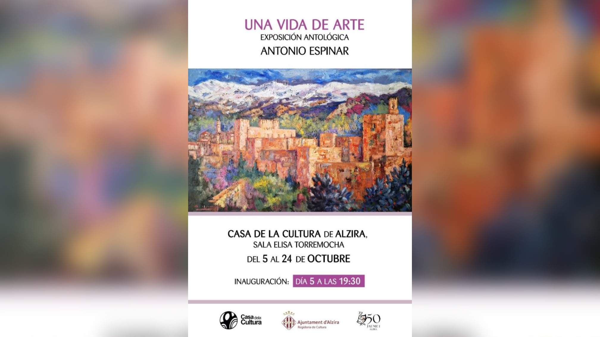 Antonio Espinar repassa la seua trajectòria artística amb una exposició antològica a la Casa de la Cultura d’Alzira