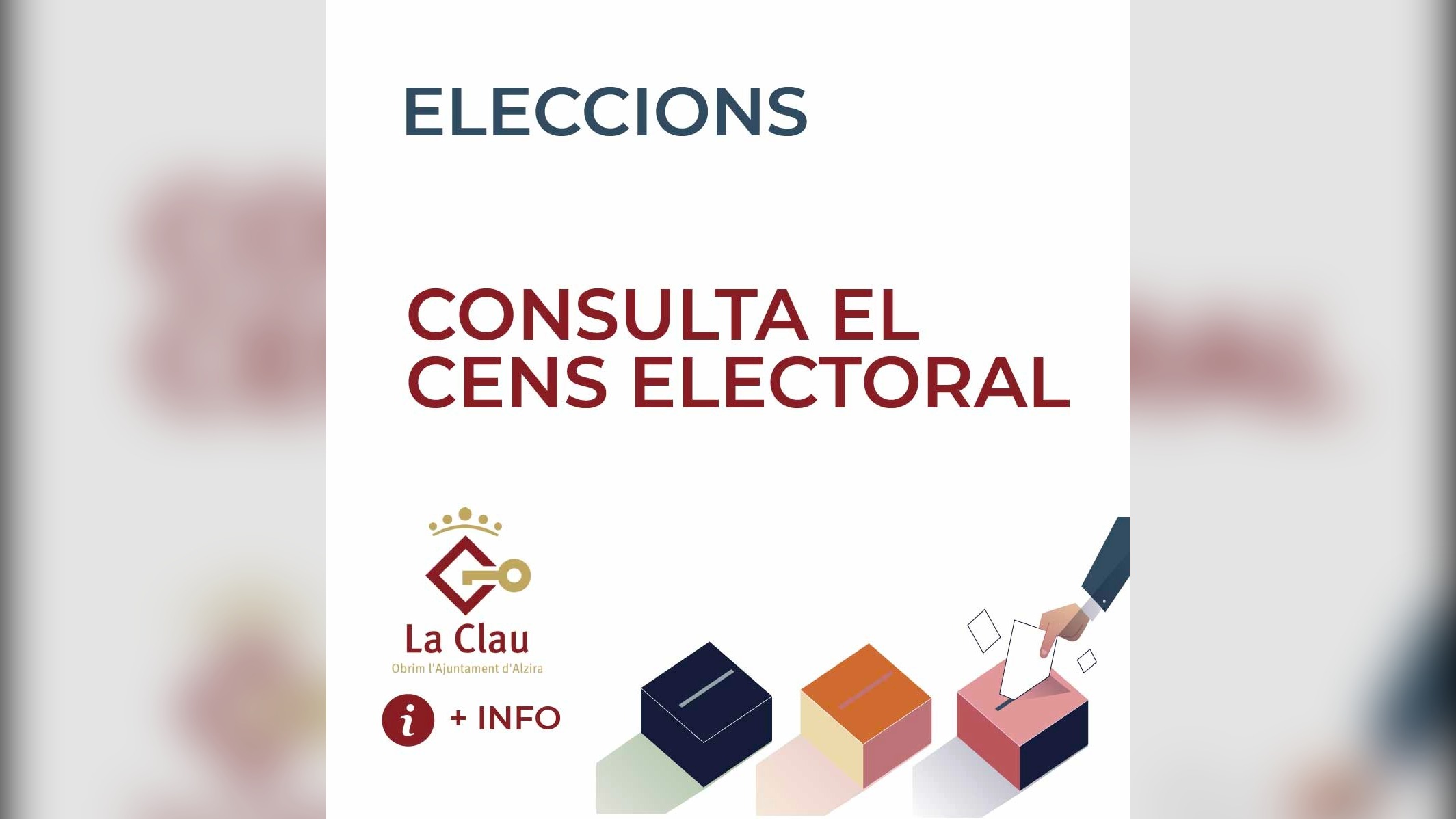 Els electors d’Alzira poden revisar fins al 19 d’octubre les seues dades censals per a les eleccions generals del 29 de novembre